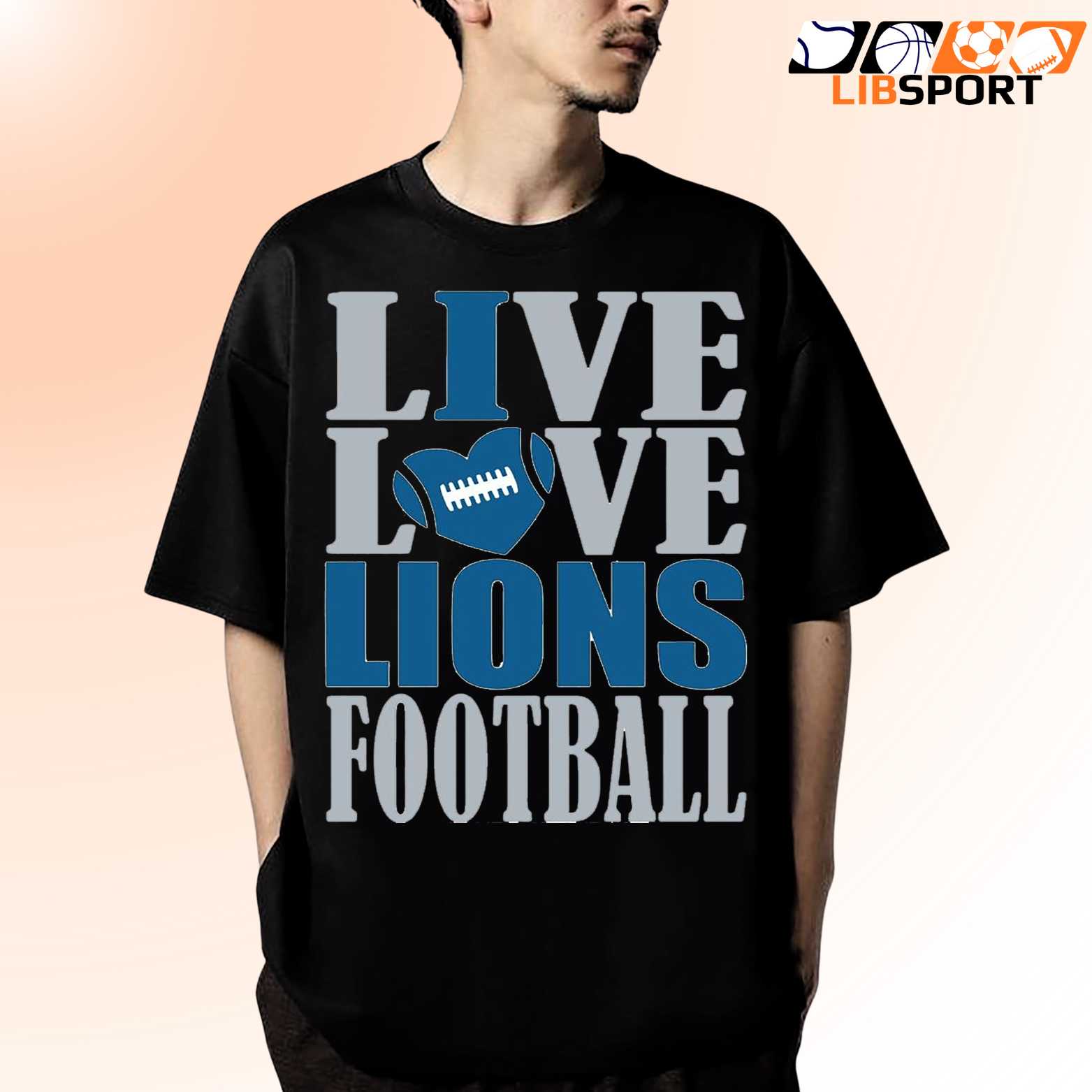 Detroit Lions Love Football Tee, Cute Fan Shirt, Unisex Game Day Merch